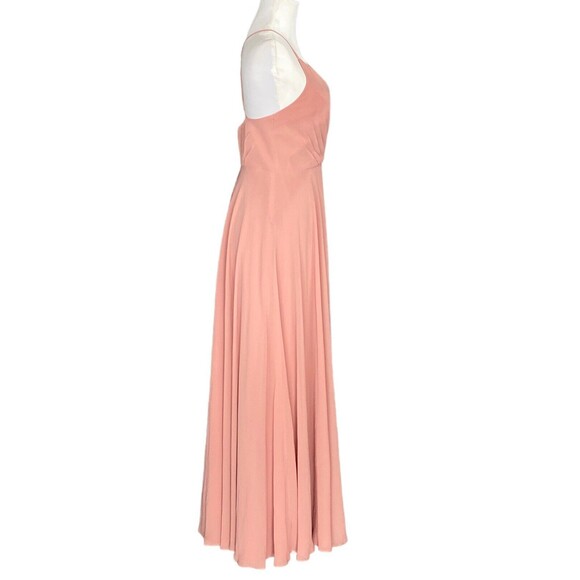 DAVID'S Bridesmade Formal Gown Size 2 Pink Chiffon 100% polyester A Line V Neck - Picture 4 of 9